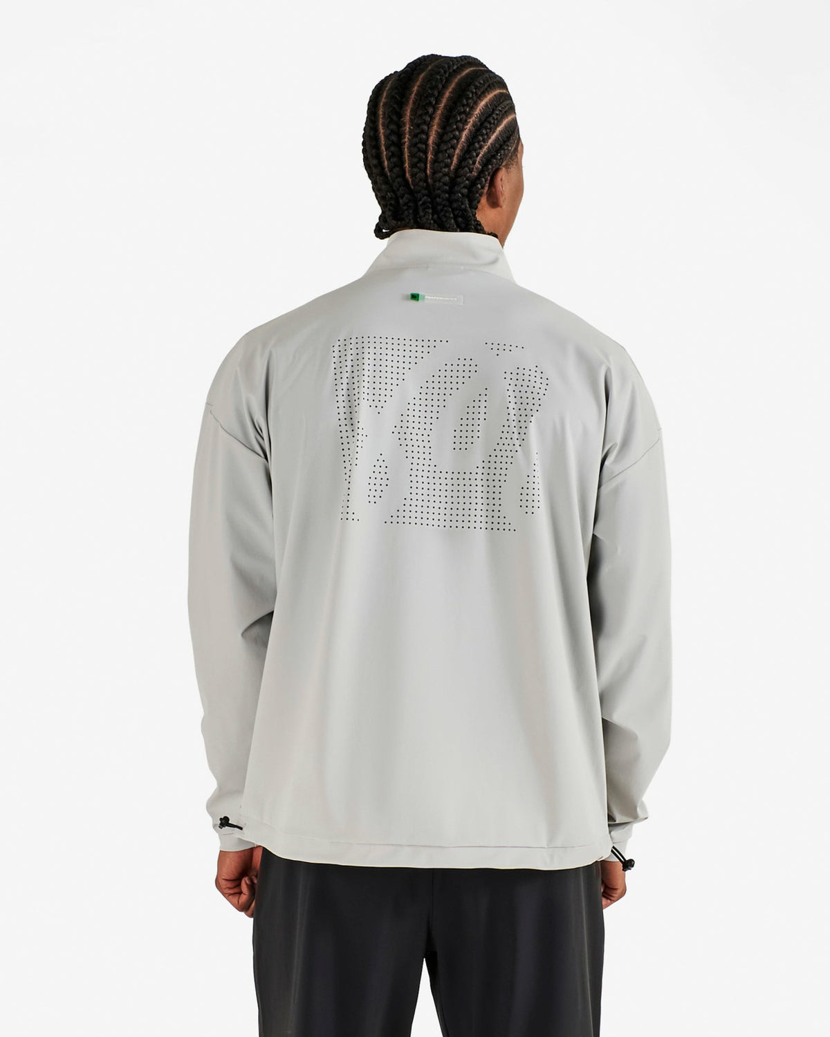 Performance Quarter Zip Shell Pullover - Silver / Black Malbon Men