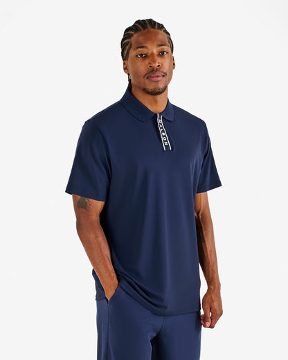 Block Placket Polo - Navy Malbon Men