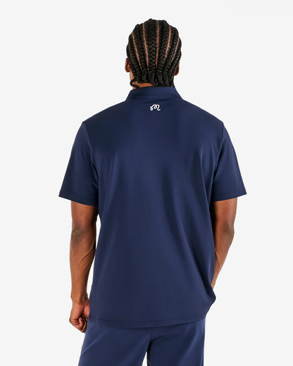 Block Placket Polo - Navy Malbon Men