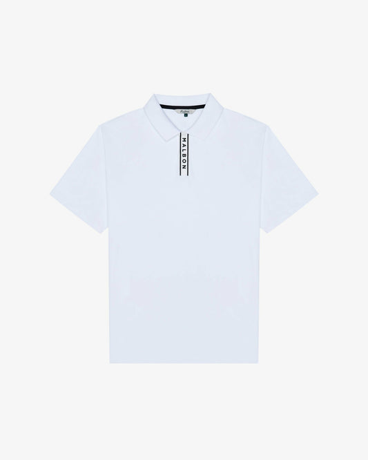 Block Placket Polo - White Malbon Men