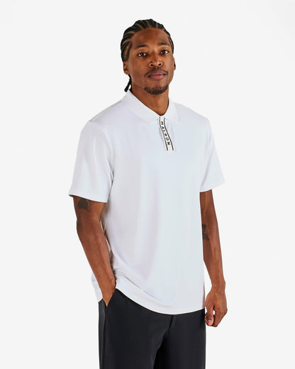 Block Placket Polo - White Malbon Men