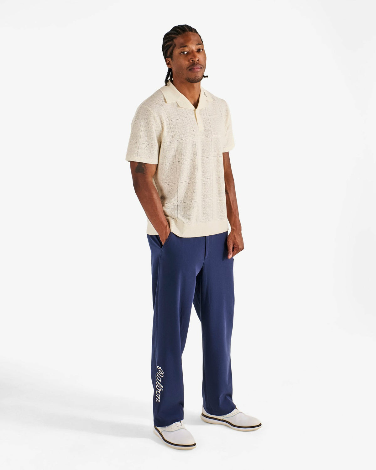 Resort Crochet Polo - Ivory Malbon Men