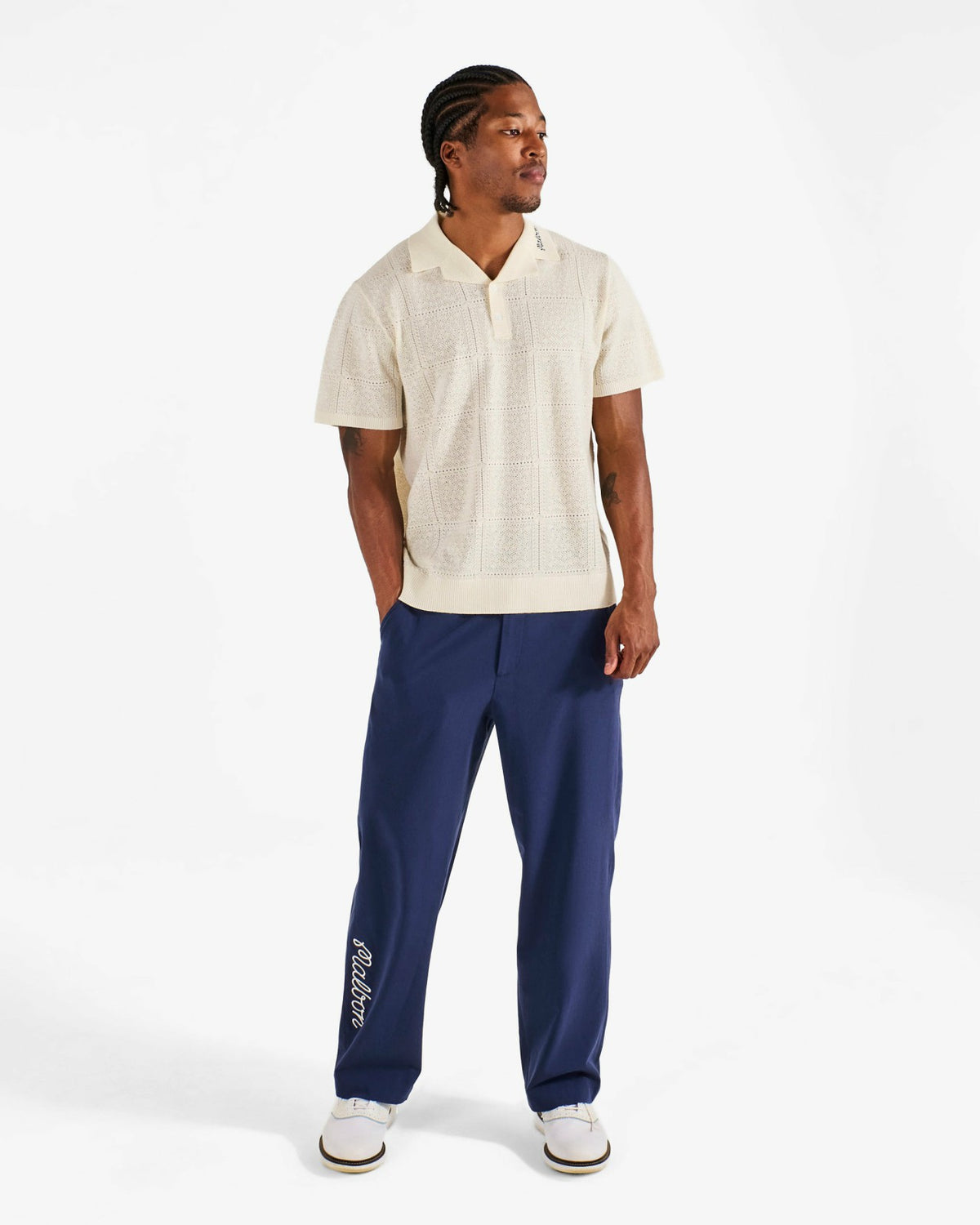 Resort Crochet Polo - Ivory Malbon Men