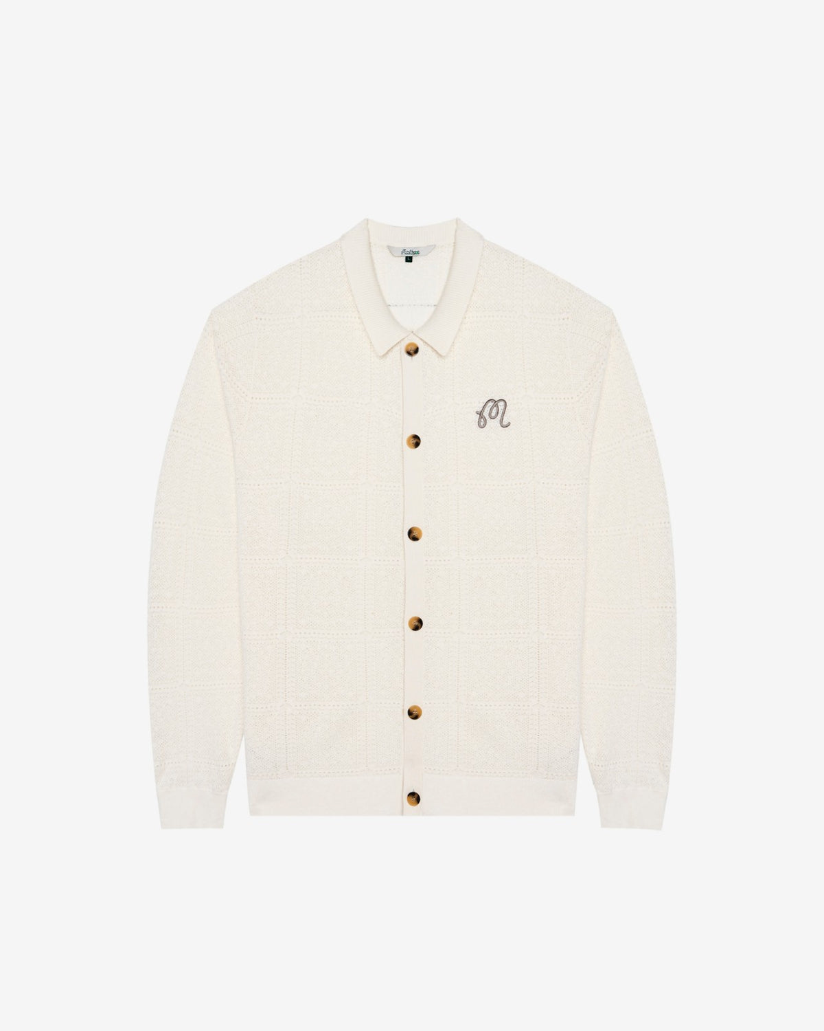 Resort Crochet Cardigan - Whisper White Malbon Men