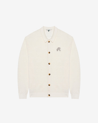 Resort Crochet Cardigan - Whisper White Malbon Men