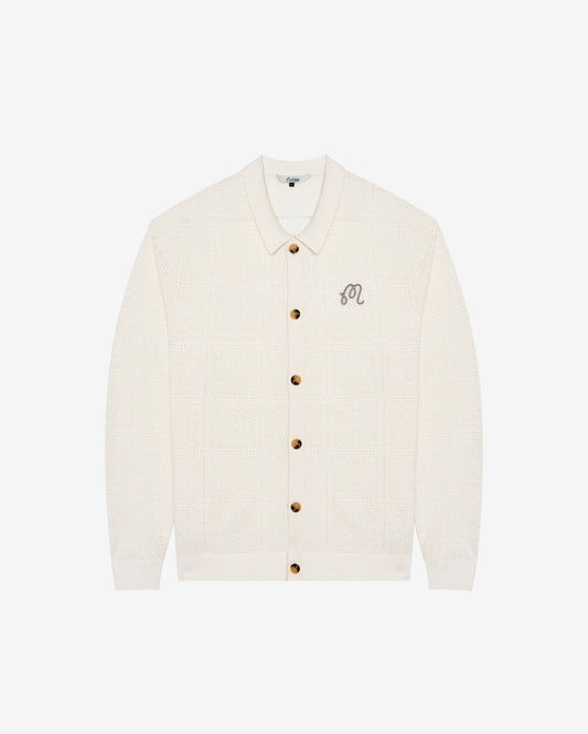 Resort Crochet Cardigan - Whisper White Malbon Men