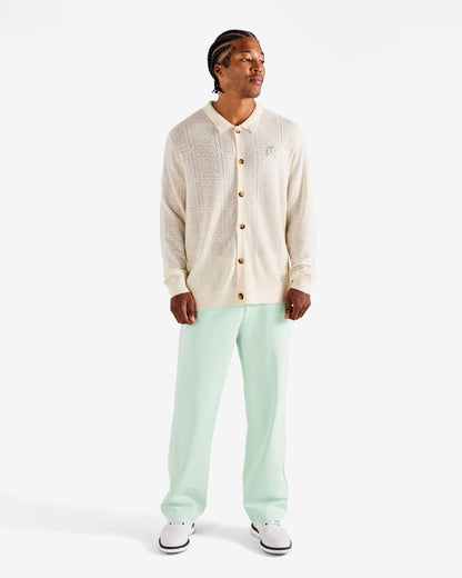 Resort Crochet Cardigan - Whisper White Malbon Men