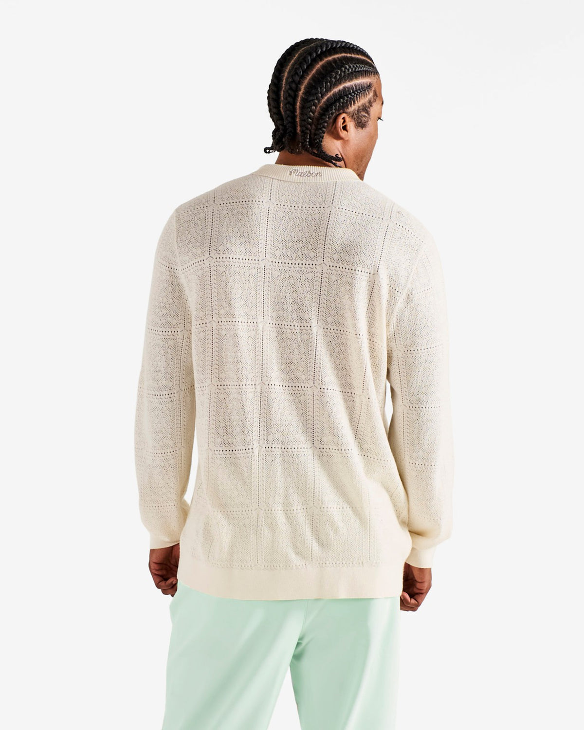 Resort Crochet Cardigan - Whisper White Malbon Men