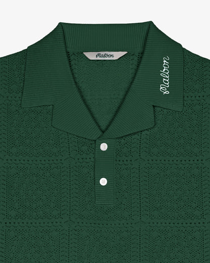 Resort Crochet Polo - Green Malbon Men