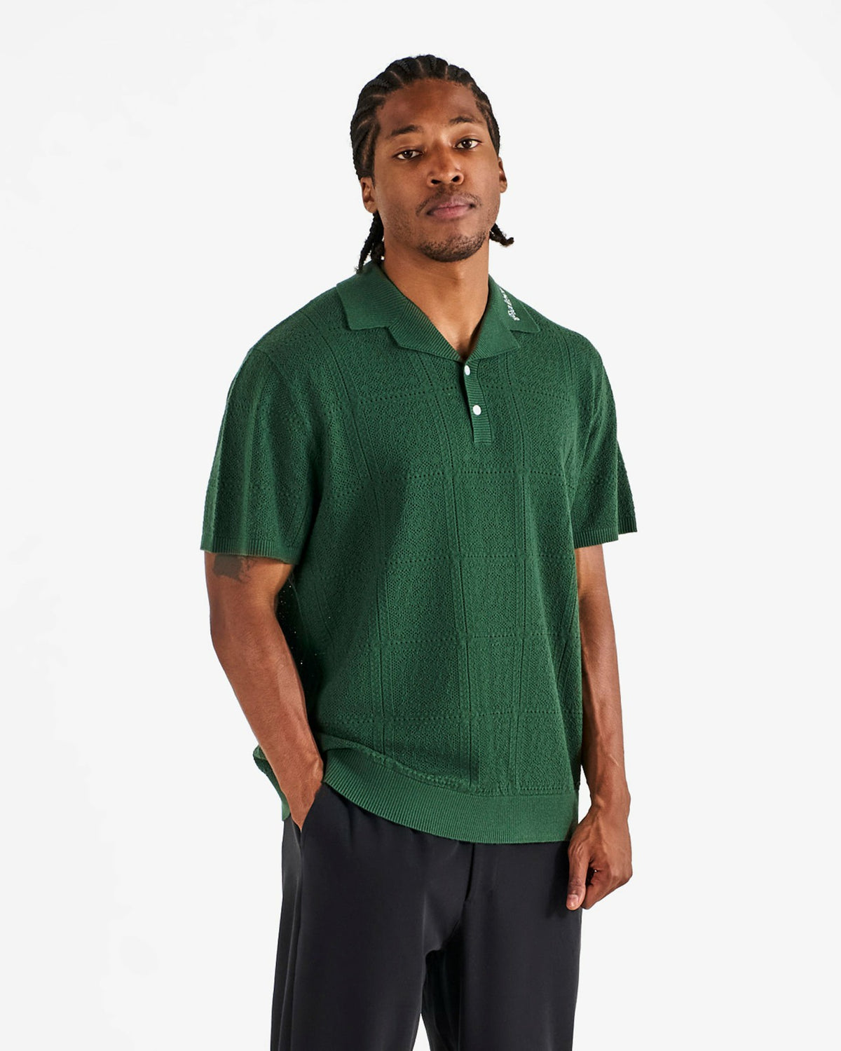Resort Crochet Polo - Green Malbon Men
