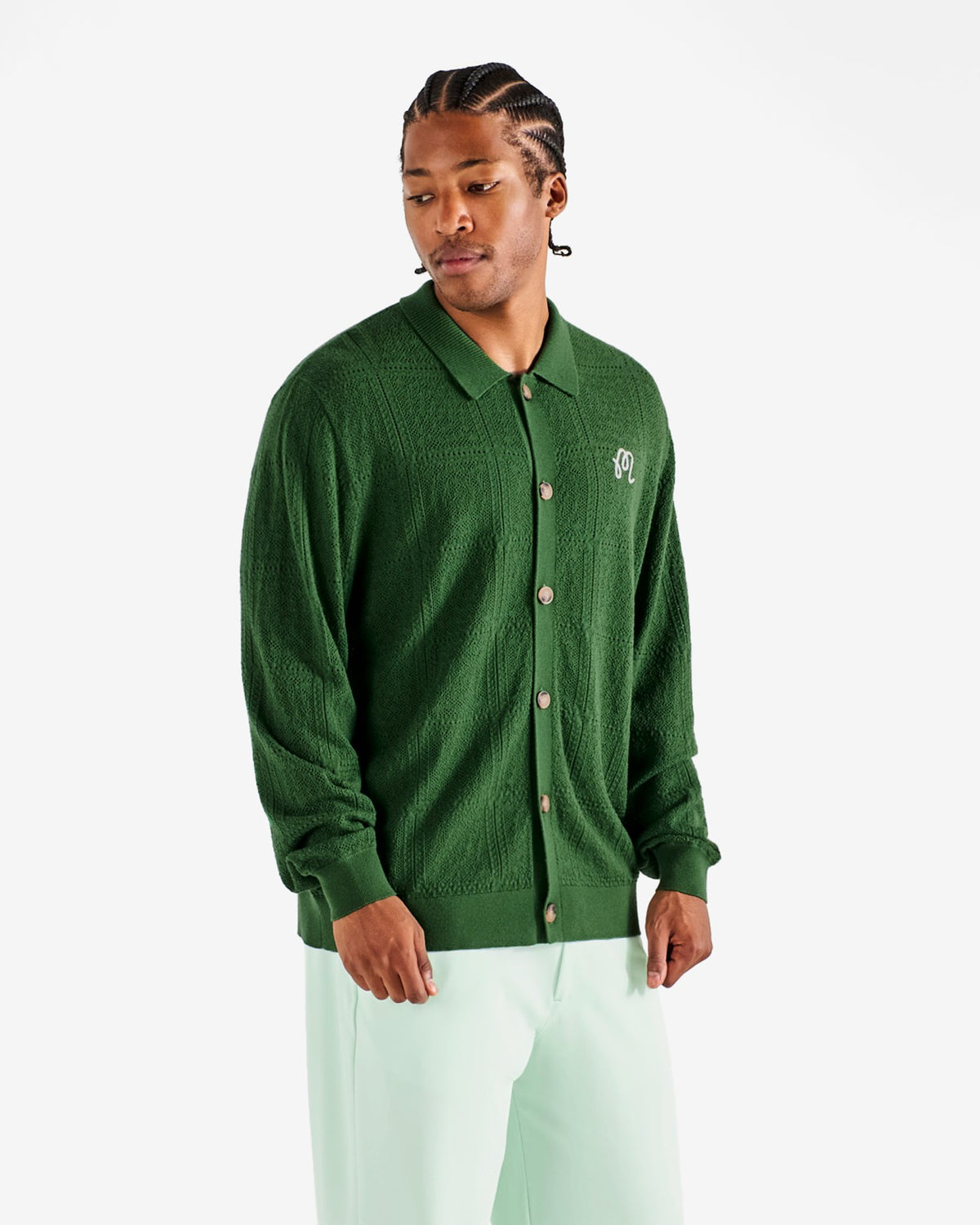 Resort Crochet Cardigan - Garden Green Malbon Men