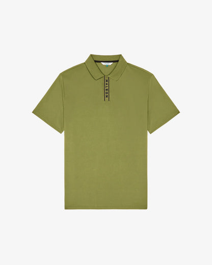 Block Placket Polo - Military Green Malbon Men