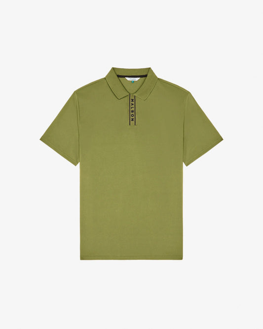 Block Placket Polo - Military Green Malbon Men