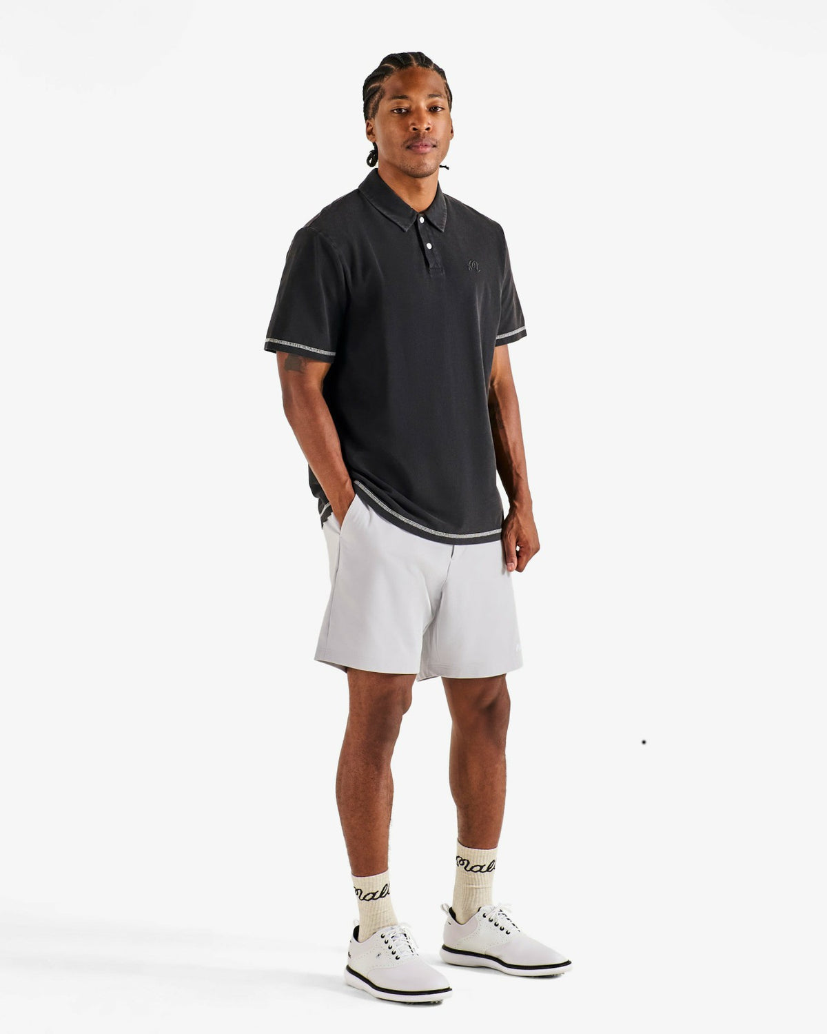 Fairway Overdyed Polo - Black Malbon Men