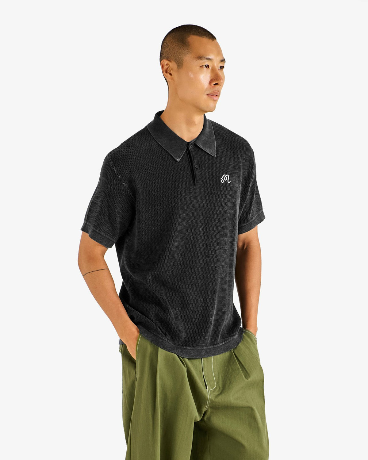 Brickwork Polo - Black Malbon Men
