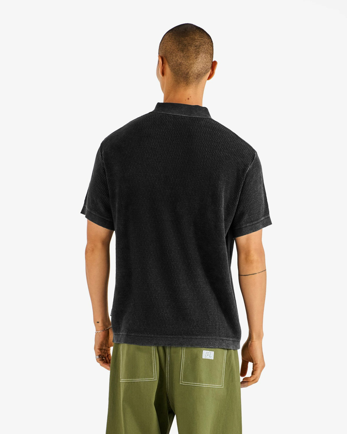 Brickwork Polo - Black Malbon Men