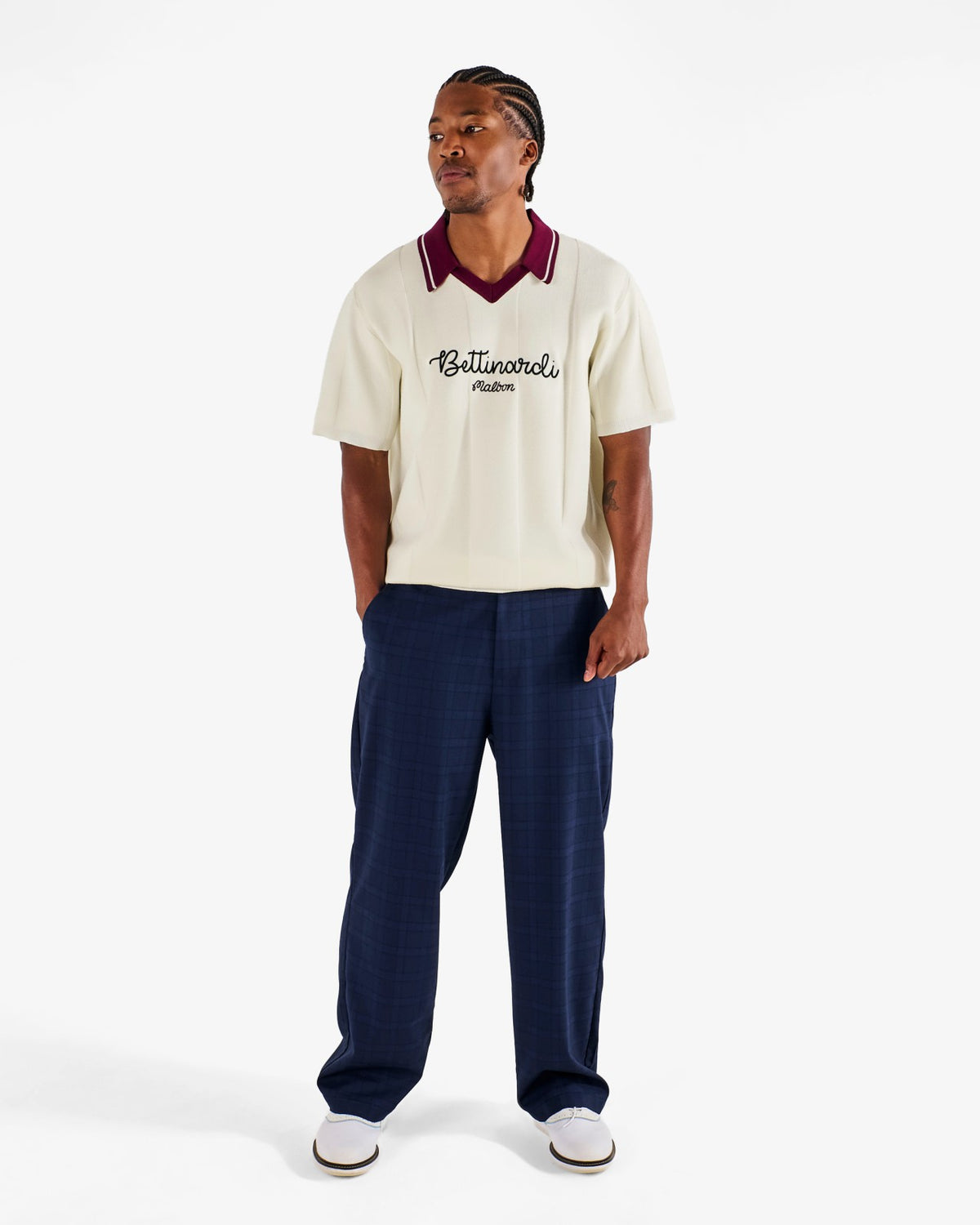 Bettinardi Knit Polo - Egret Malbon Men