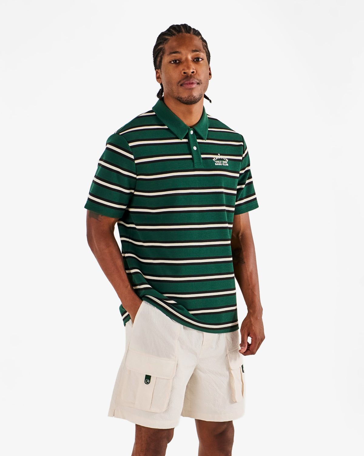 Fairway Bass Club Polo - Forest Stripe Malbon Men
