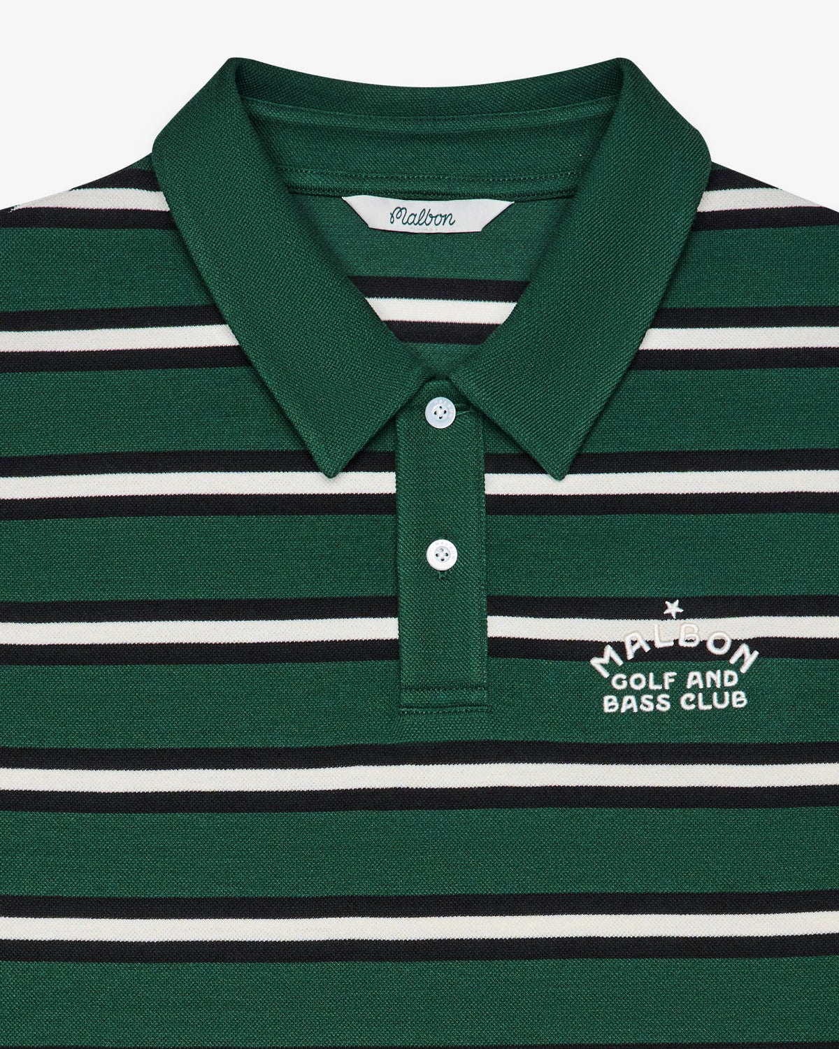 Fairway Bass Club Polo - Forest Stripe Malbon Men
