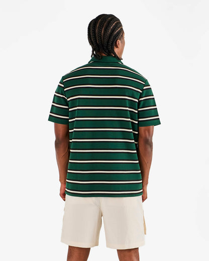 Fairway Bass Club Polo - Forest Stripe Malbon Men