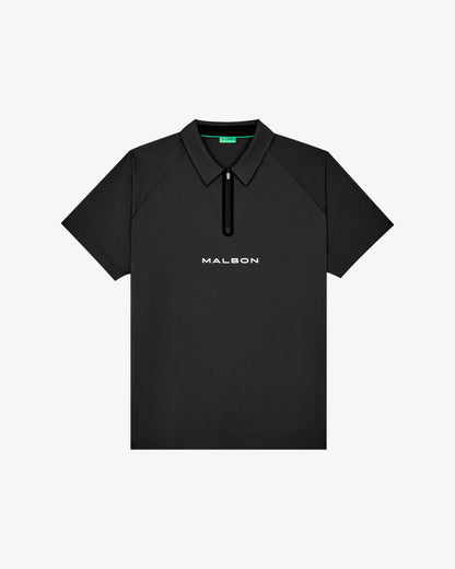Performance Zip Raglan Polo - Black Malbon Men