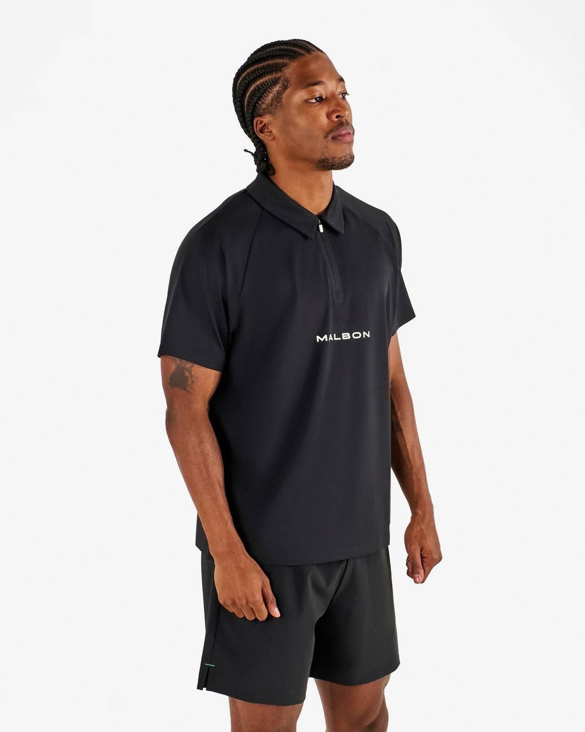 Performance Zip Raglan Polo - Black Malbon Men