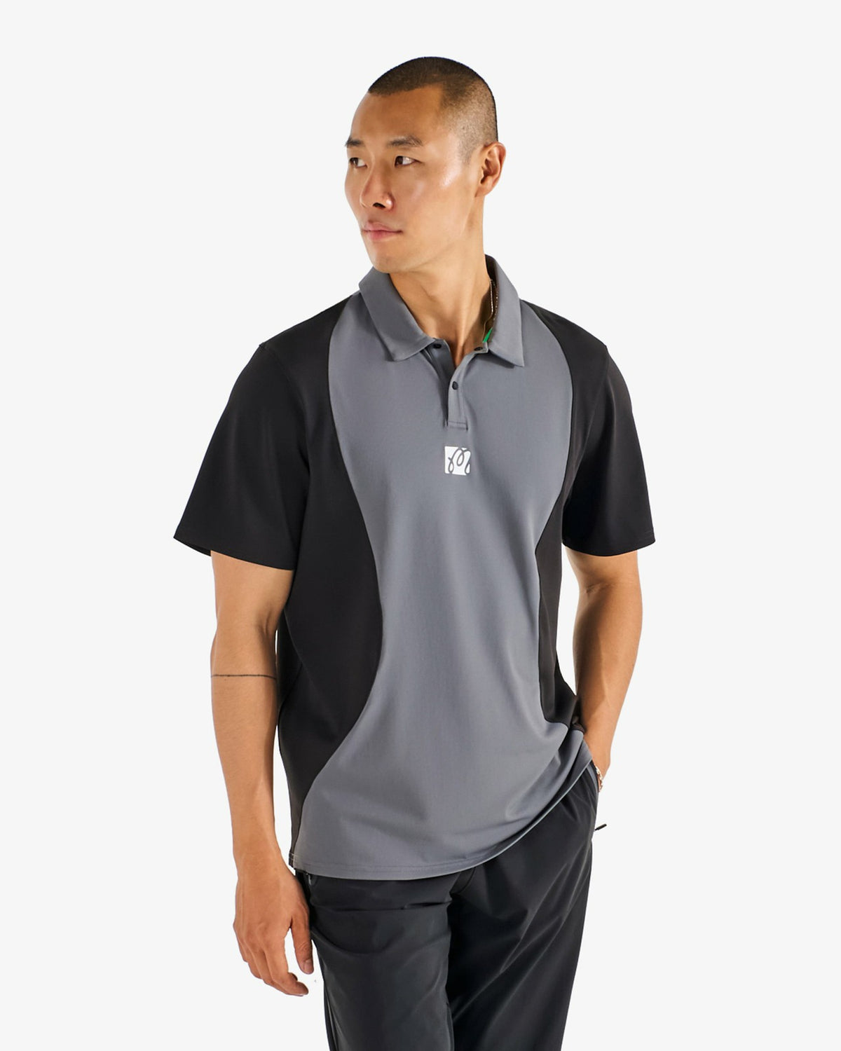 Performance Pique Polo - Light Black / Black Malbon Men