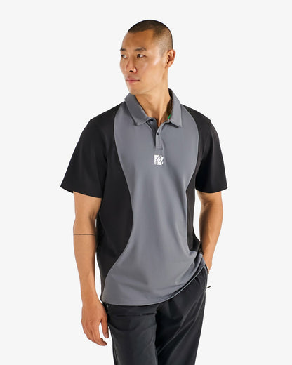Performance Pique Polo - Light Black / Black Malbon Men