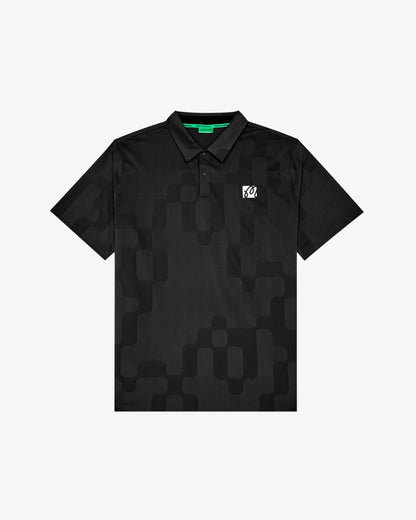 Performance Mesh Paneled Polo - Black Malbon Men