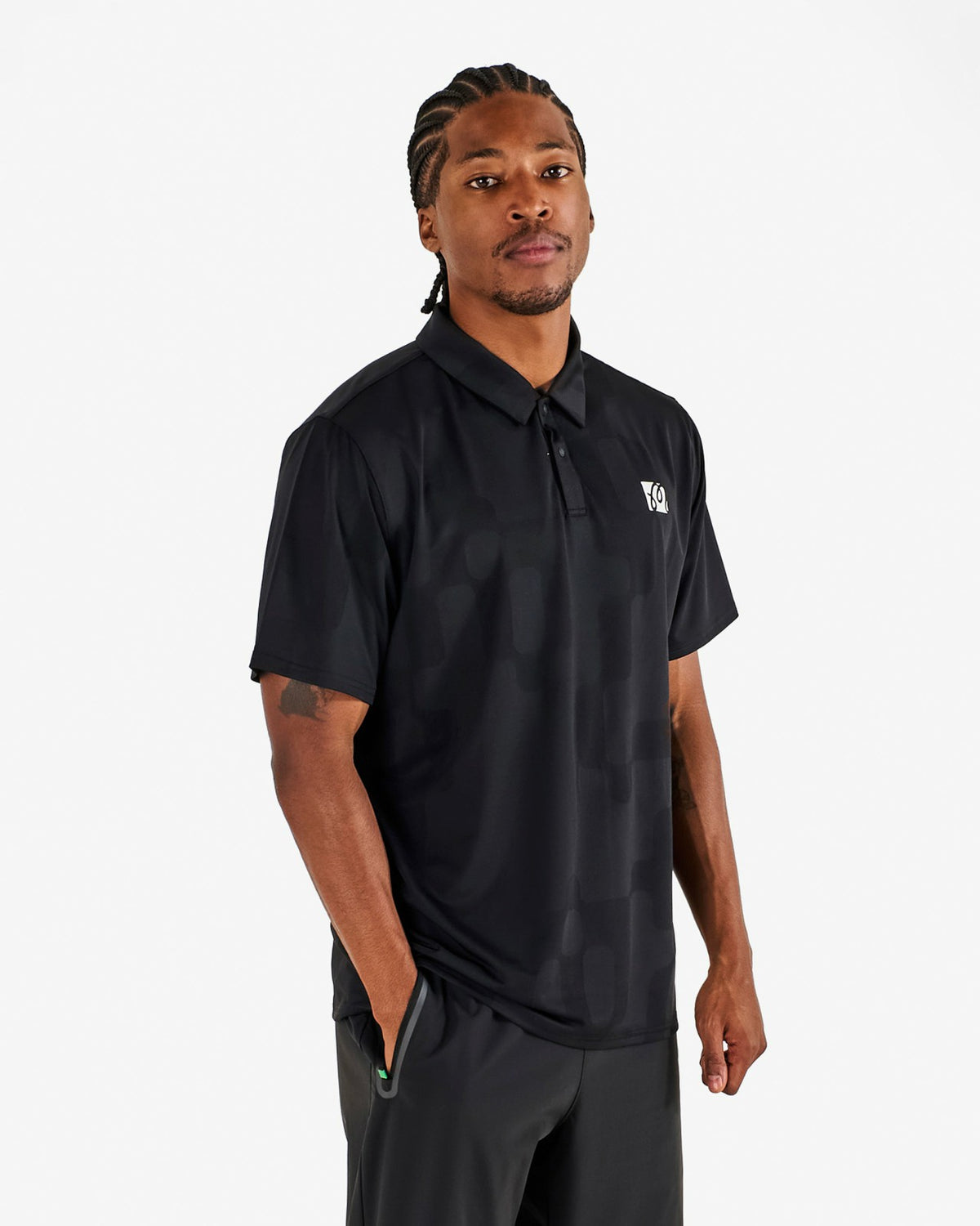 Performance Mesh Paneled Polo - Black Malbon Men