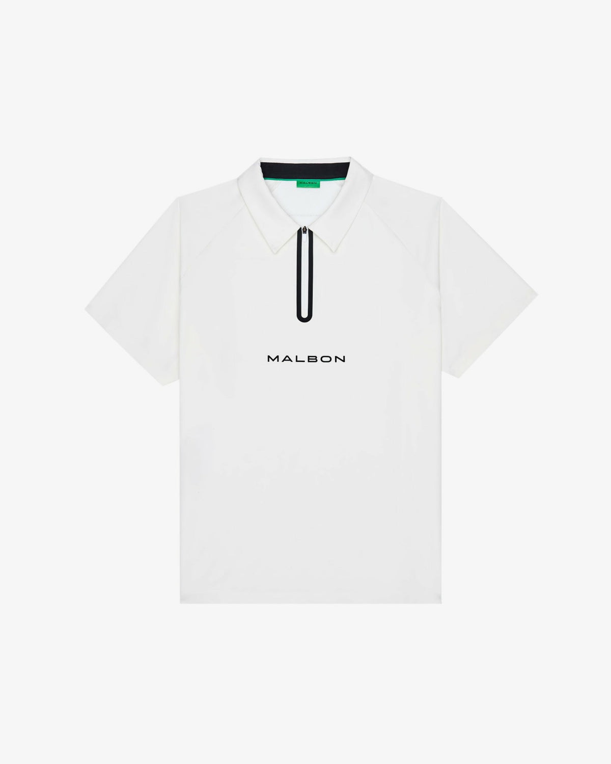 Performance Zip Raglan Polo - White Malbon Men