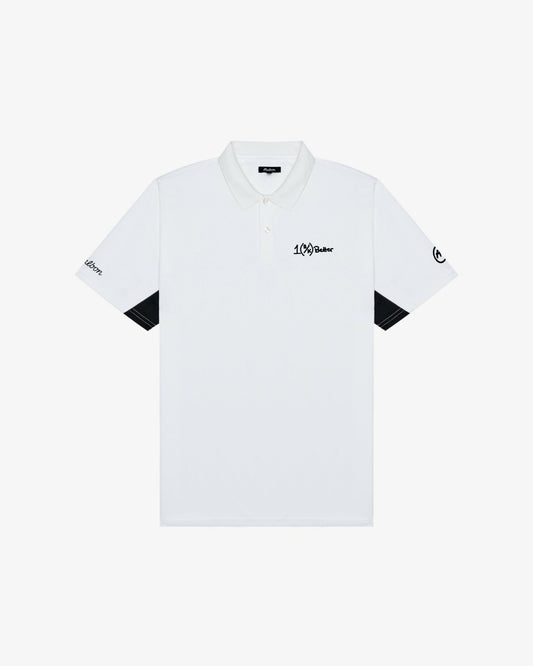 Ak 1% Paneled Performance Pique Polo - White Malbon Men