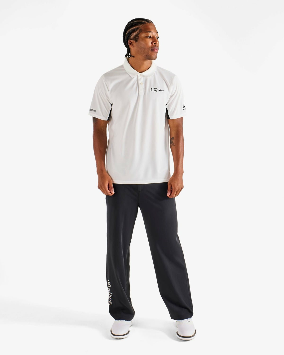 Ak 1% Paneled Performance Pique Polo - White Malbon Men