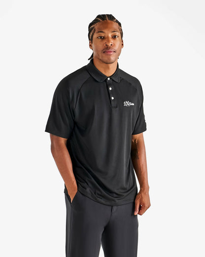 Ak 1% Raglan Sleeve Mesh Polo - Black Malbon Men