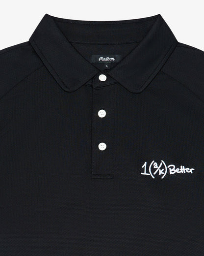 Ak 1% Raglan Sleeve Mesh Polo - Black Malbon Men