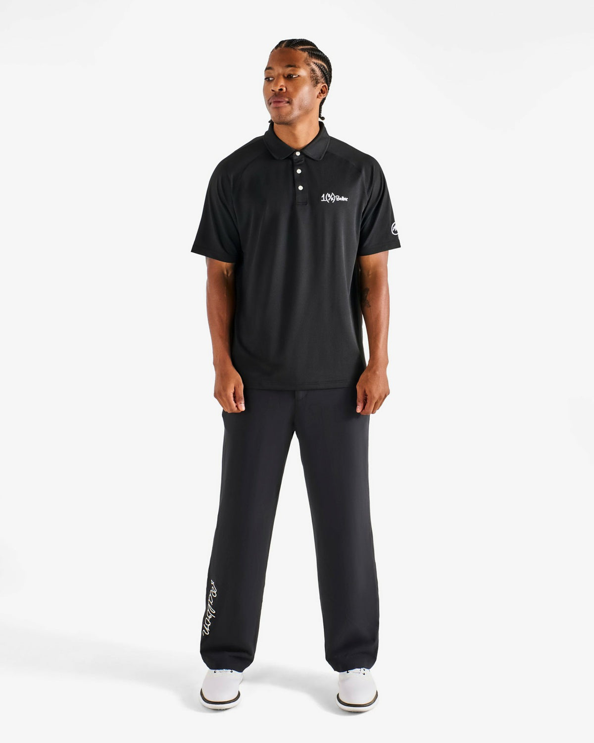 Ak 1% Raglan Sleeve Mesh Polo - Black Malbon Men