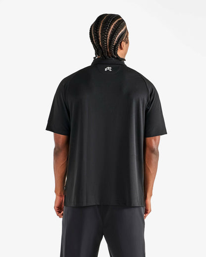 Ak 1% Raglan Sleeve Mesh Polo - Black Malbon Men