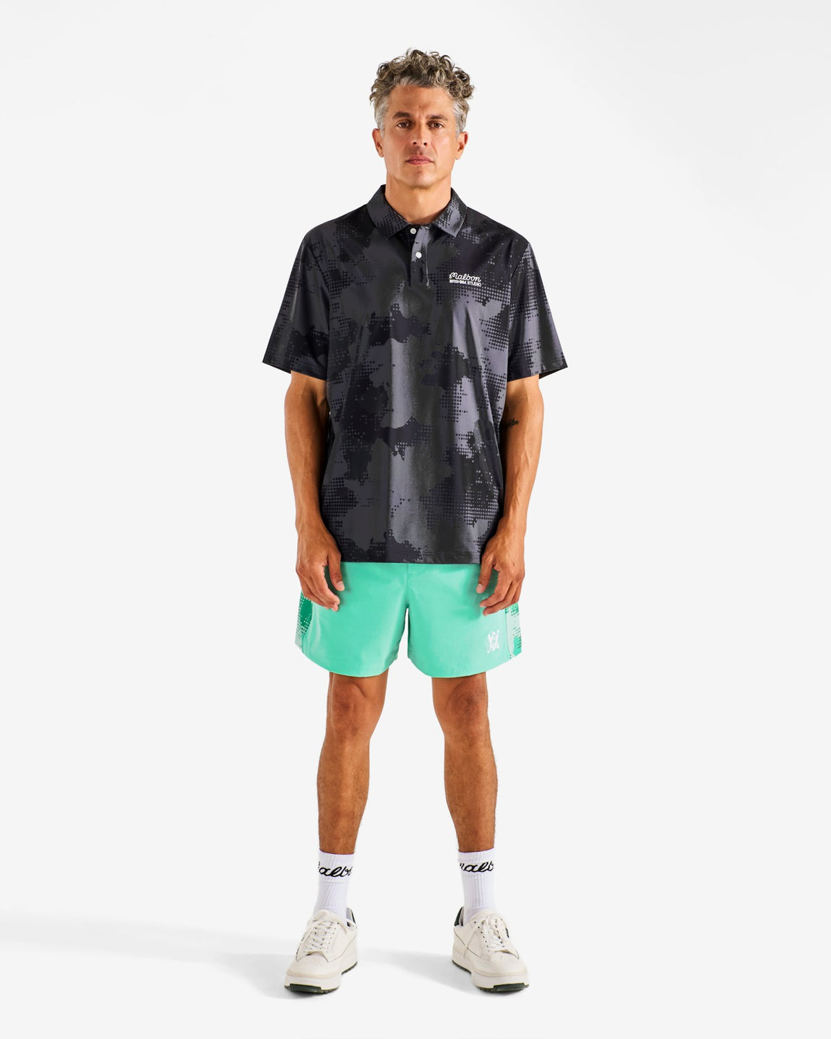 Arsham Fairway Stealth Polo - Black Stealth Camo Malbon Men