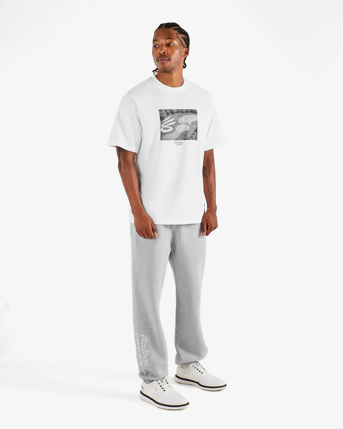 Curry Brand Graphic Bermuda Tee - White Malbon Men