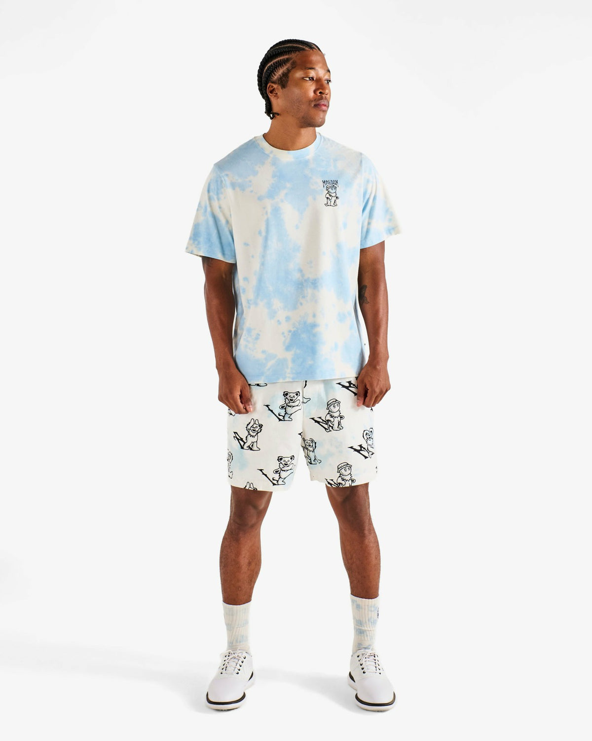 Grateful Dead Bermuda Alphabet Tee - Light Blue Malbon Men