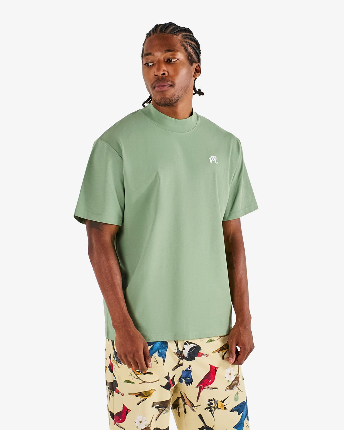 Mare Mockneck Tee - Seafoam Sage Malbon Men
