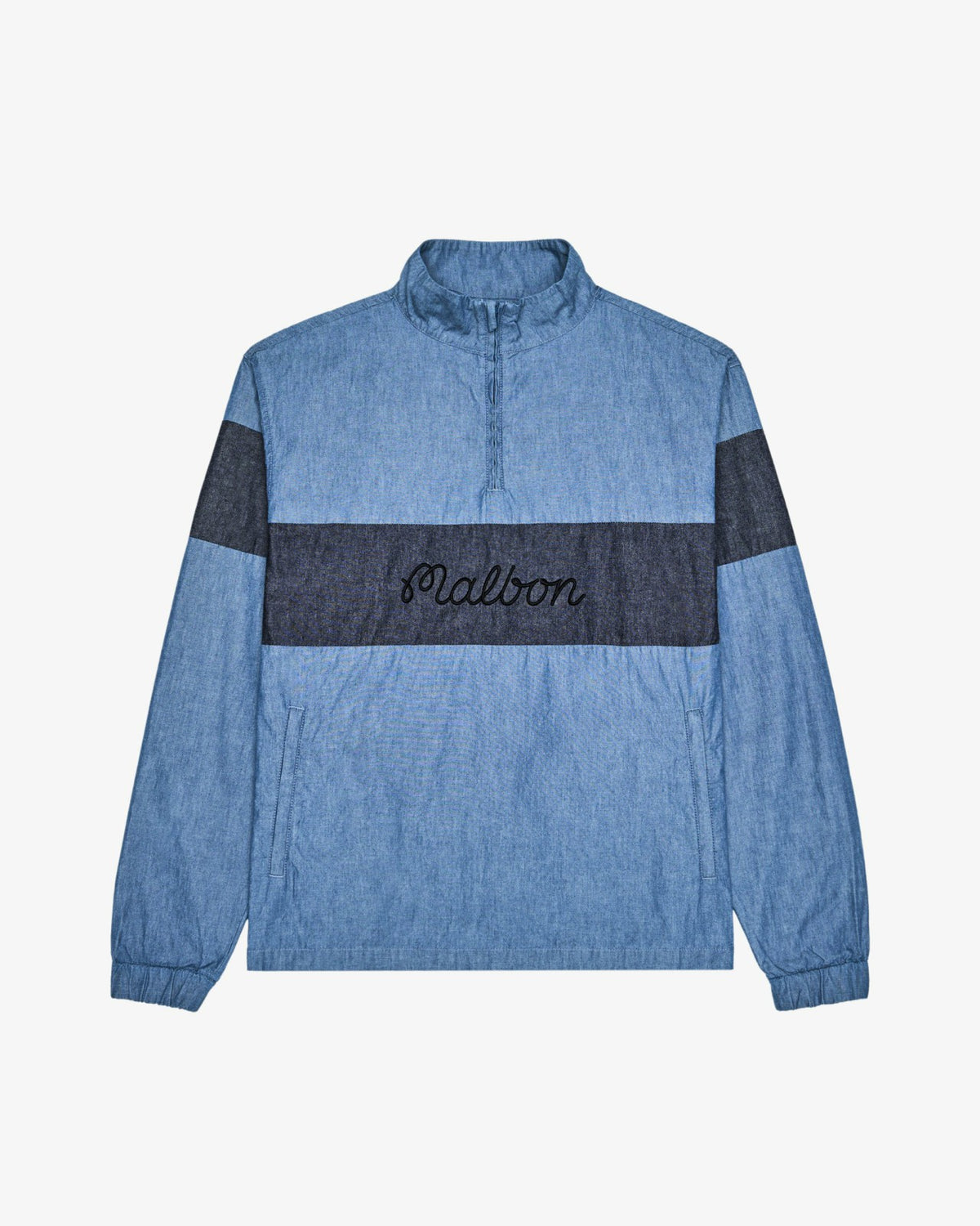 Gdc Denim Quarter Zip - Light Blue Malbon Men