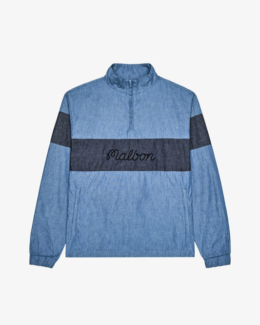 Gdc Denim Quarter Zip - Light Blue Malbon Men