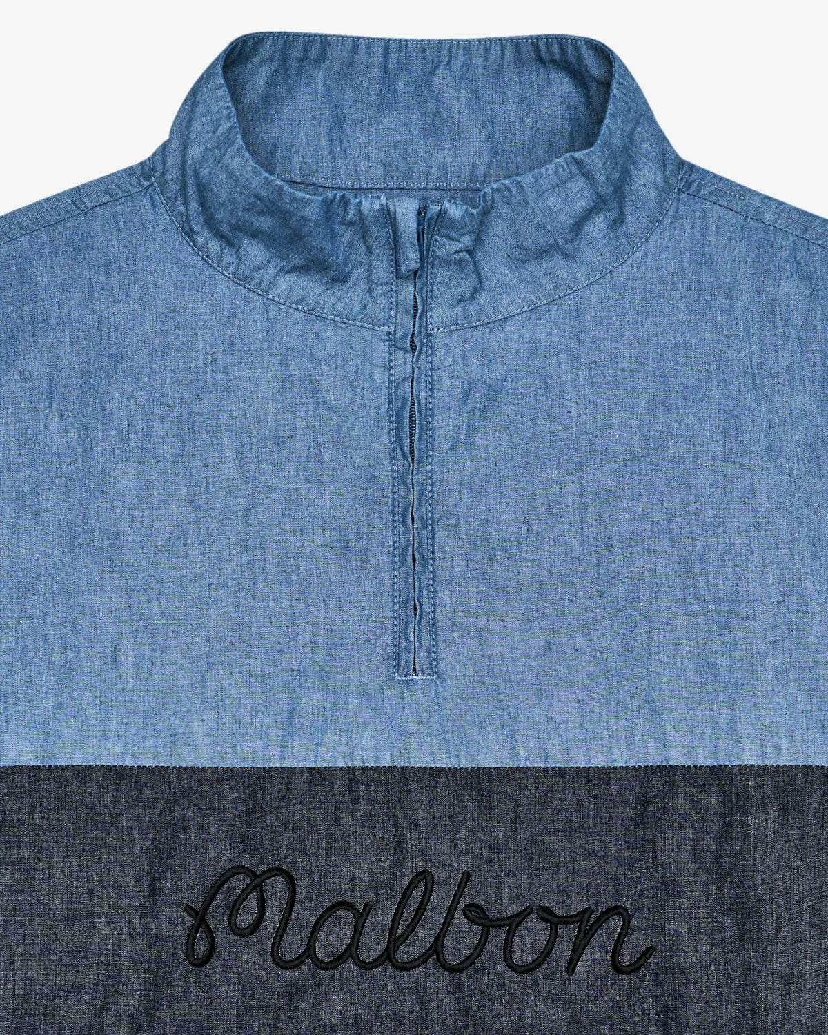 Gdc Denim Quarter Zip - Light Blue Malbon Men
