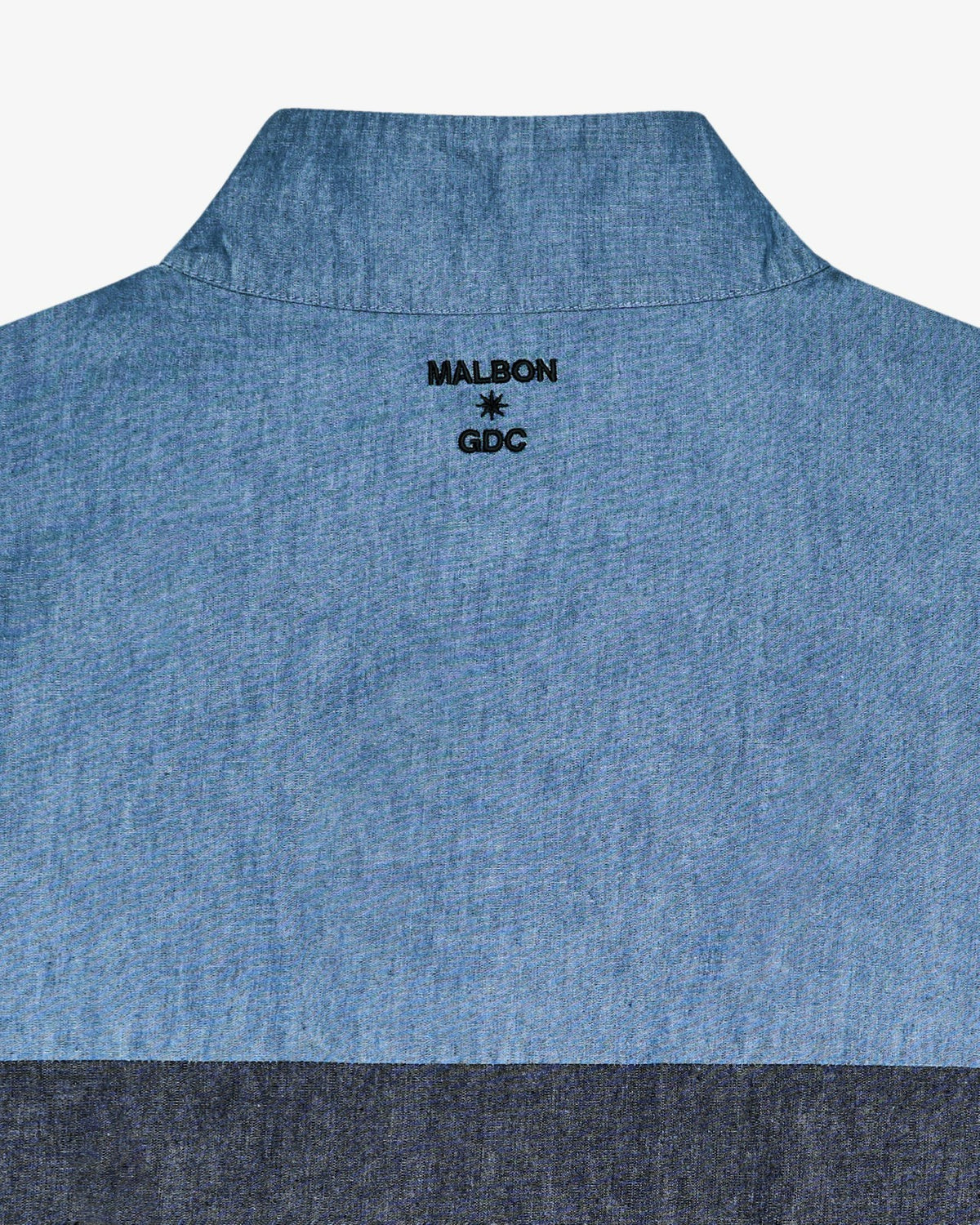 Gdc Denim Quarter Zip - Light Blue Malbon Men