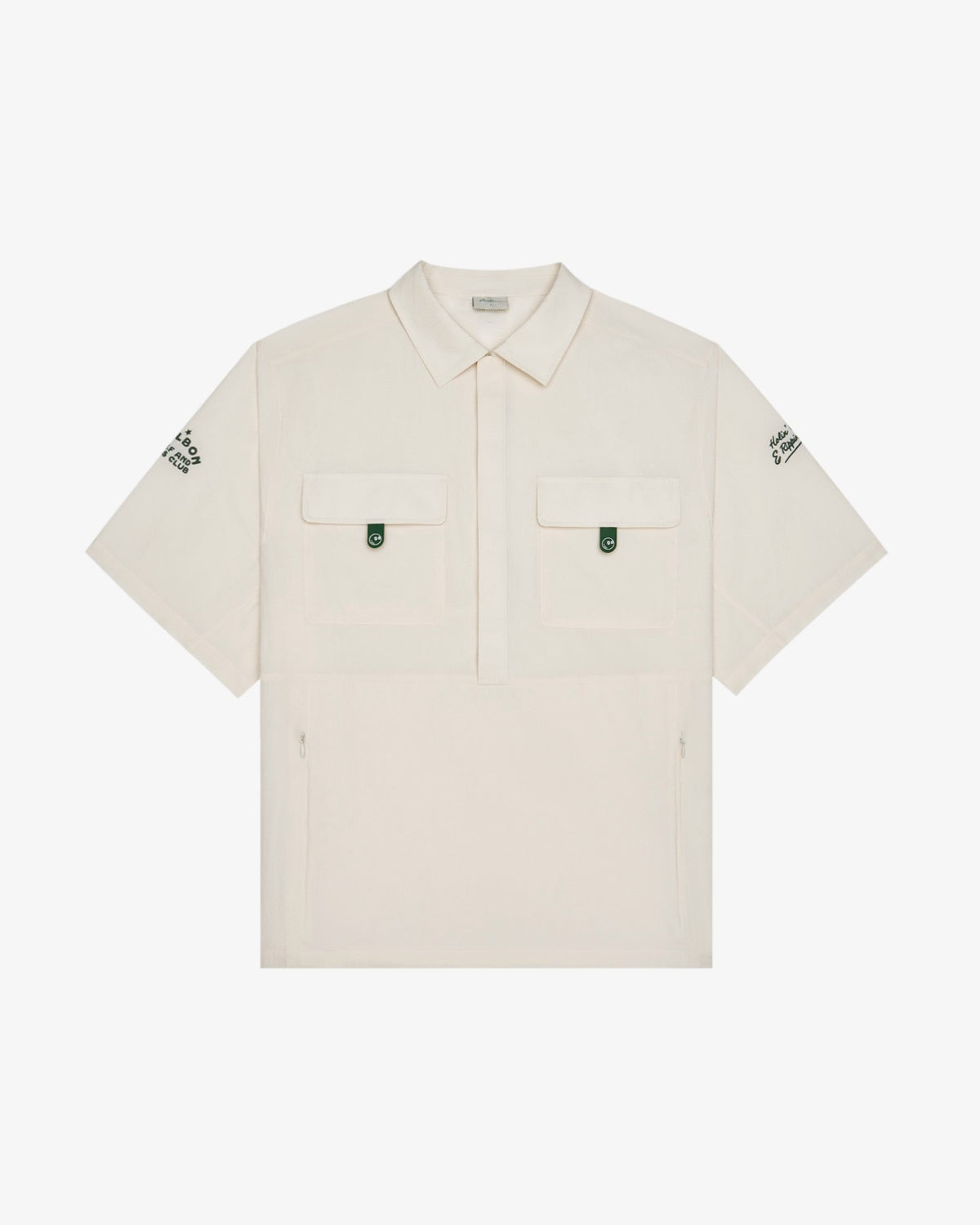 Bass Club Seersucker Windshirt - Ivory Malbon Men