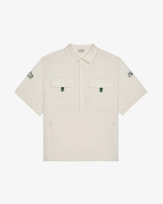 Bass Club Seersucker Windshirt - Ivory Malbon Men
