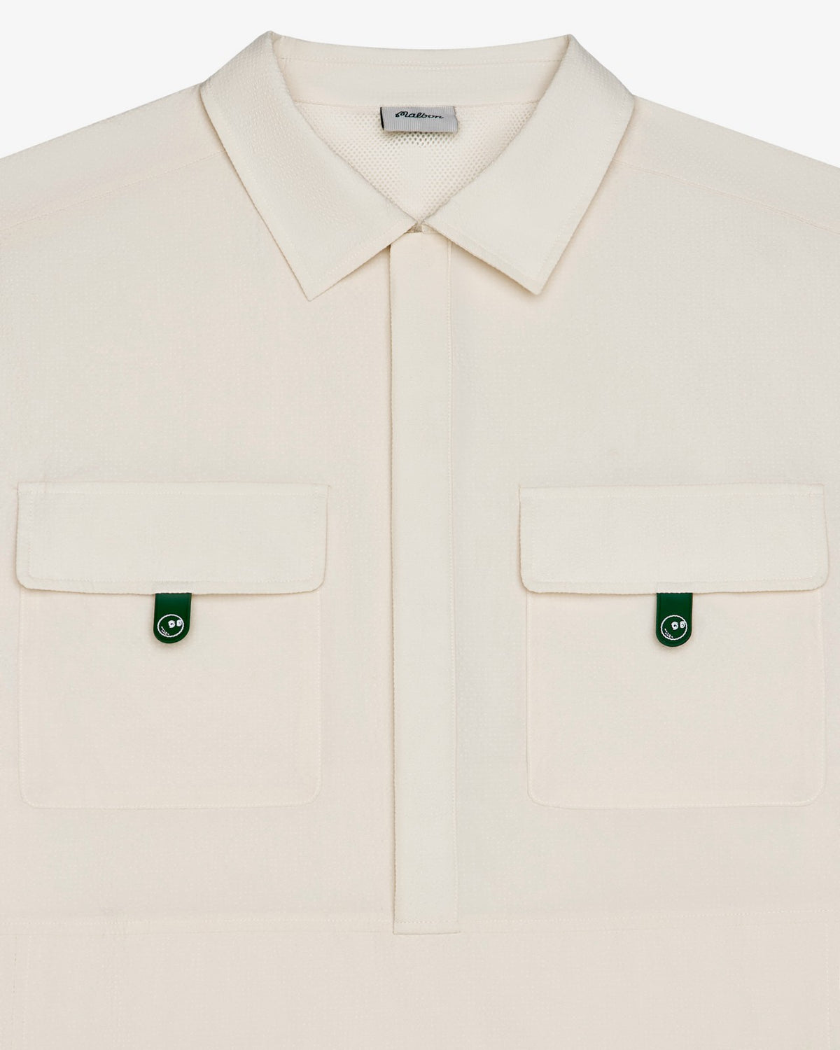 Bass Club Seersucker Windshirt - Ivory Malbon Men