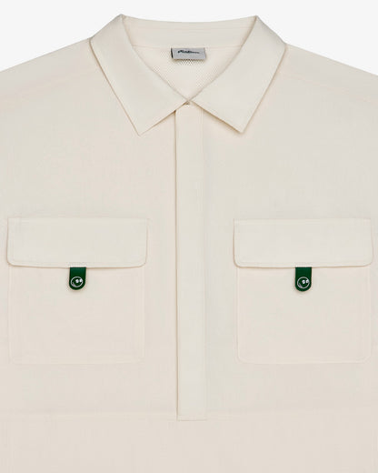 Bass Club Seersucker Windshirt - Ivory Malbon Men