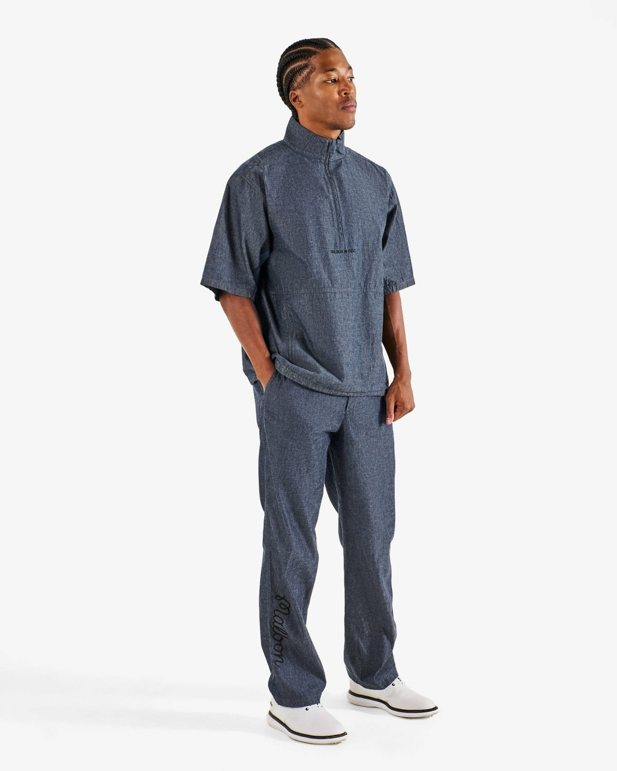 Gdc Denim Windshirt - Navy Malbon Men